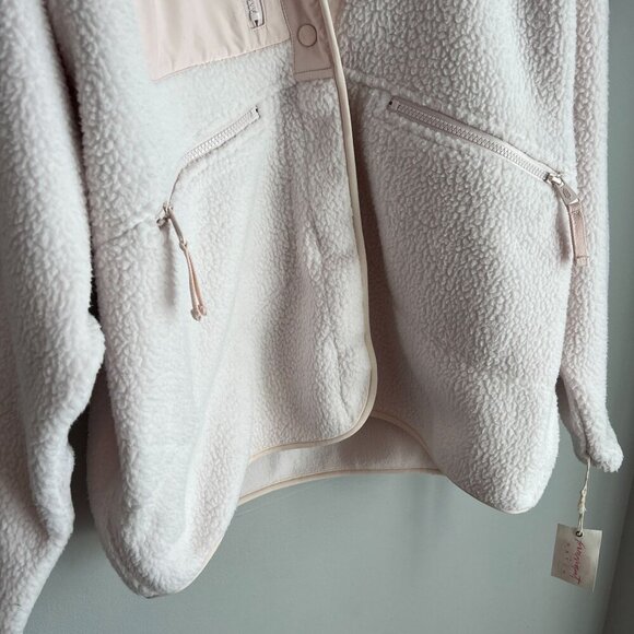 Free People x HATCH MEDIUM Hit The Slopes Fleece Jacket Neutral Bohemian - Picture 4 of 11